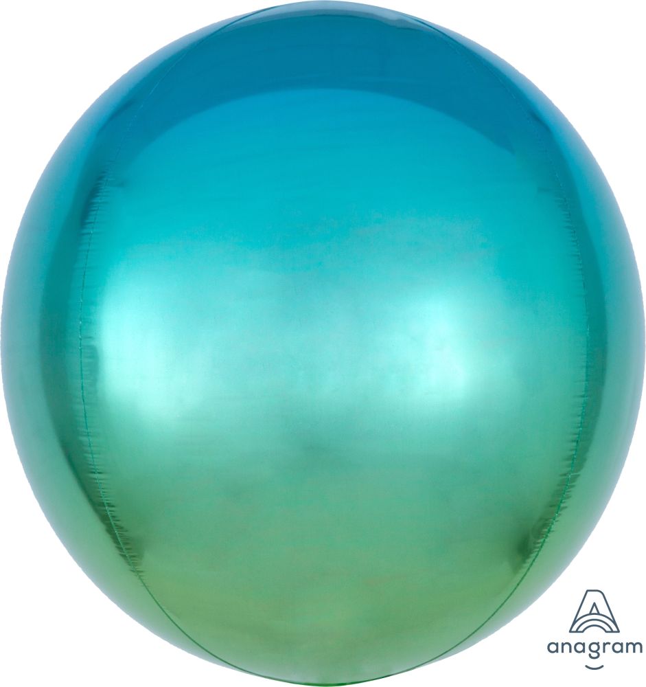 Orbz 16" Ombre Blue & Green Balloon