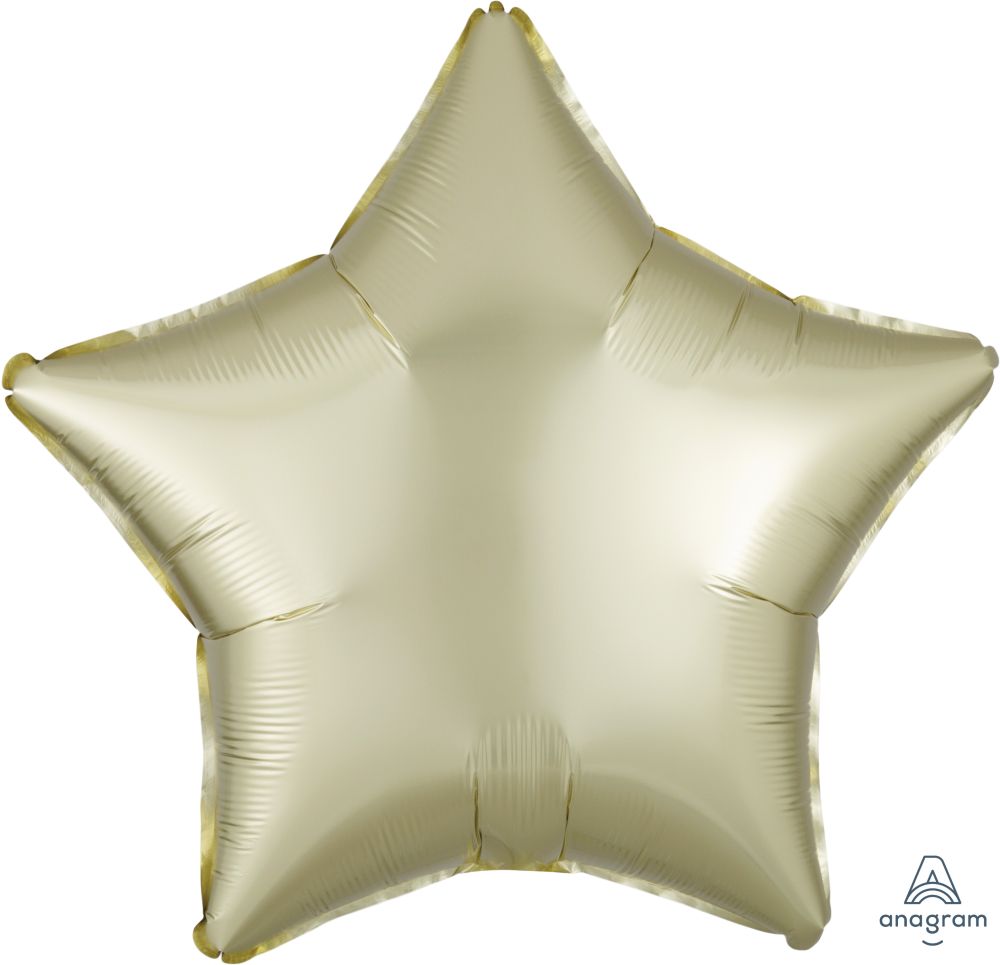 18" Satin Luxe Pastel Yellow Star Balloon