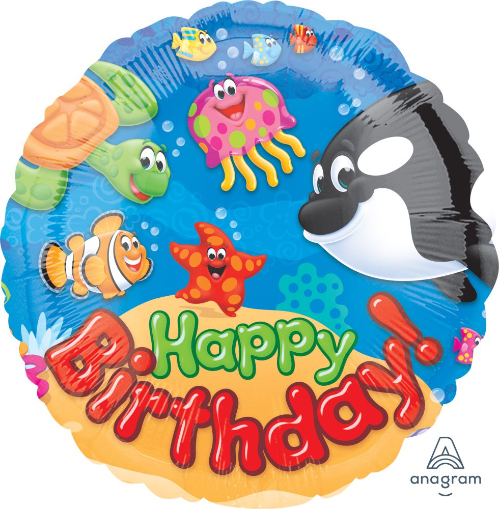 18" Trend Sea Buddies Happy Birthday Balloon