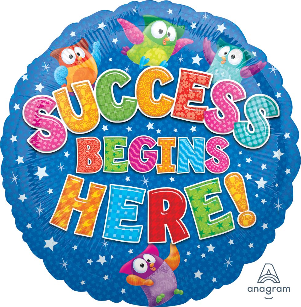 18" Trend Success Begins Here Balloon