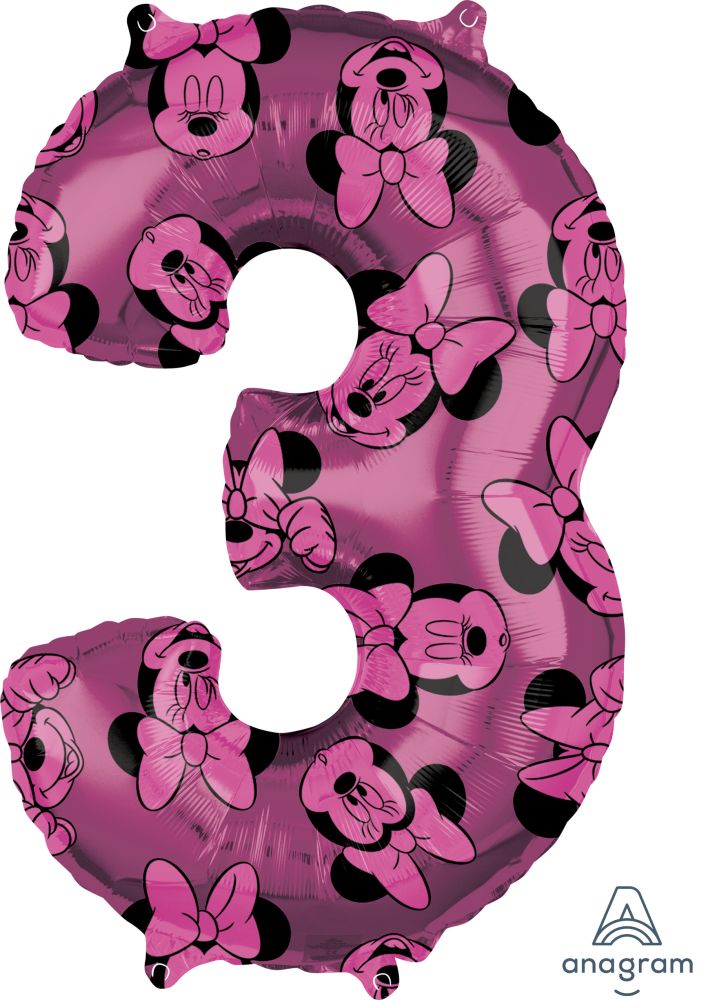 26" Minnie Mouse Forever Number 3 Balloon