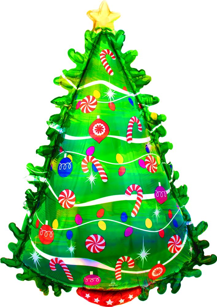 SuperShape Iridescent Green Christmas Tree Balloon