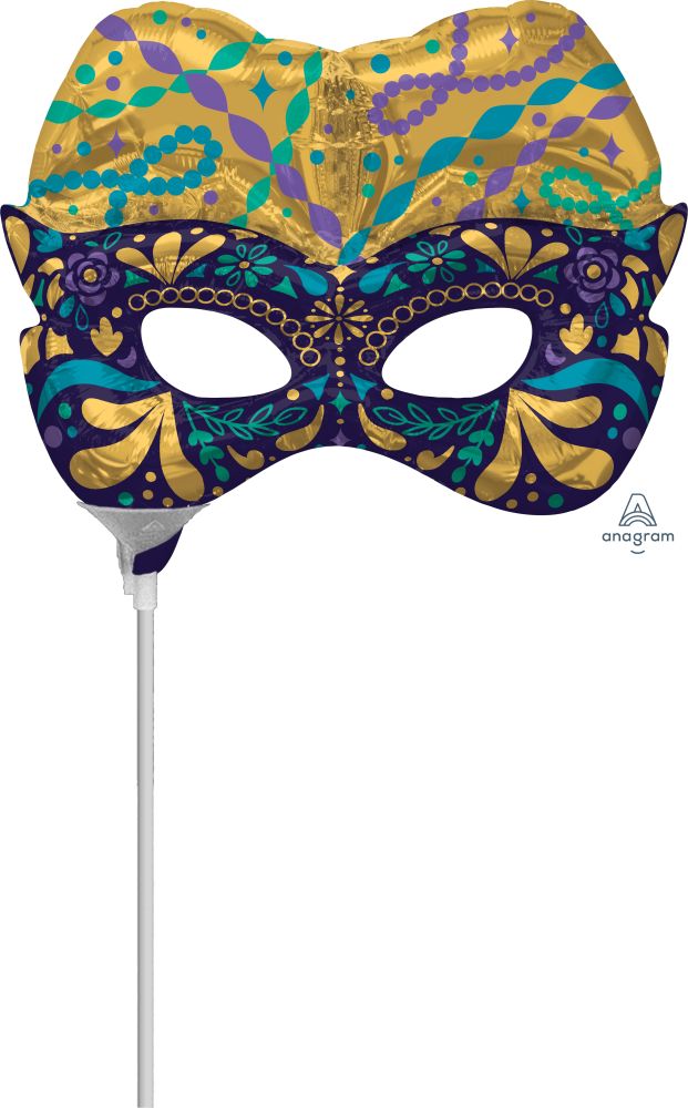 MiniShape Night in Disguise Mask Balloon (Inflated with Cup and Stick)