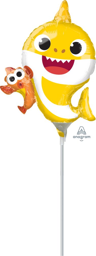 Mini Shape Baby Shark Balloon (Inflated with Cup and Stick)