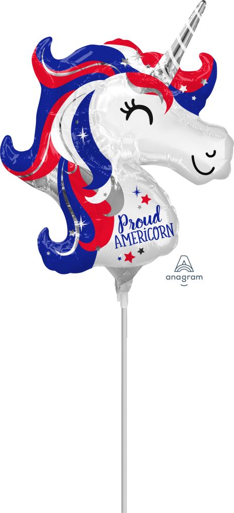MiniShape Americorn Balloon (Inflated with Cup and Stick)