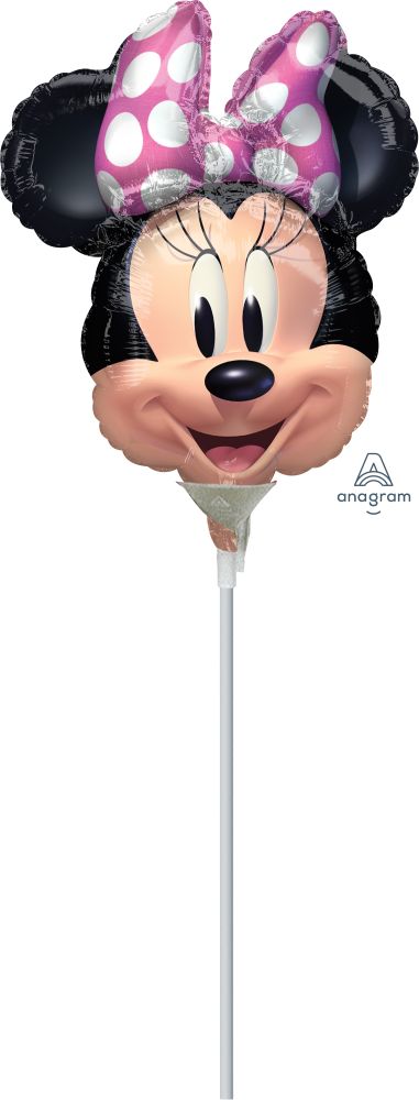 MiniShape Valved Minnie Mouse Forever Balloon (Inflated with Cup and Stick)