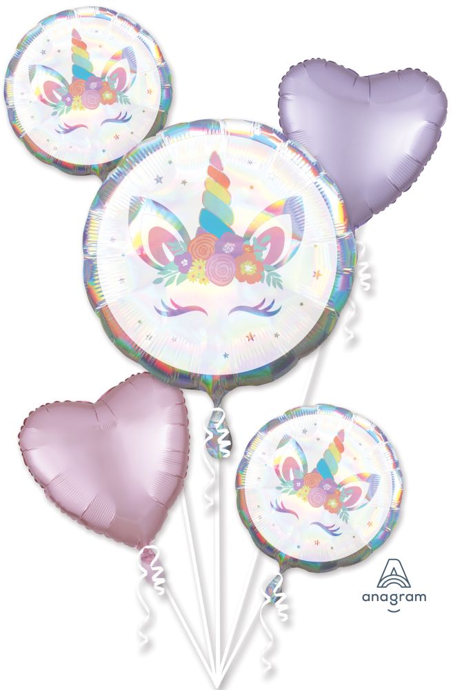 Balloon Bouquet Unicorn Party Iridescent