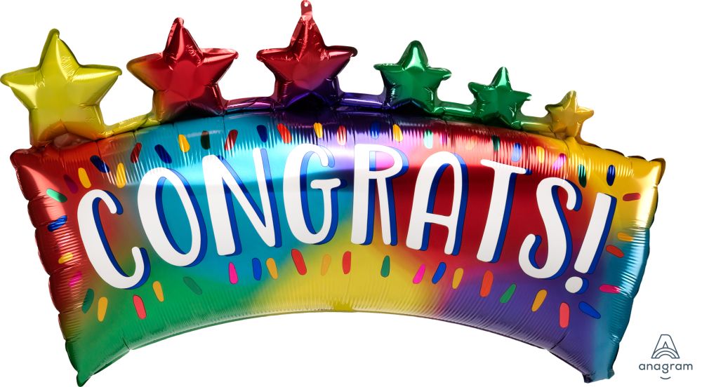 SuperShape Congrats Star Banner Balloon
