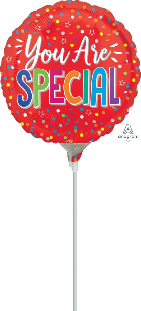 09" You Are Special Red Balloon (Inflated with Cup and Stick)