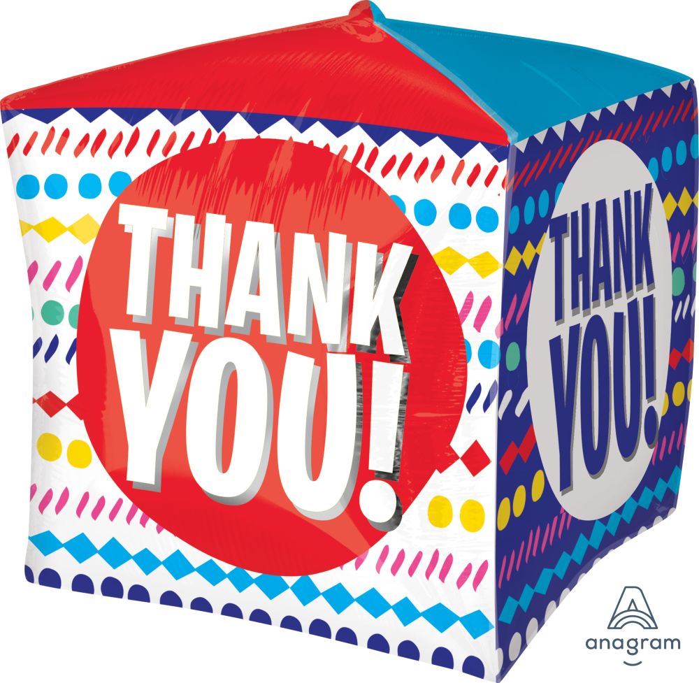 UltraShape Cubez Thank You Streamers Balloon