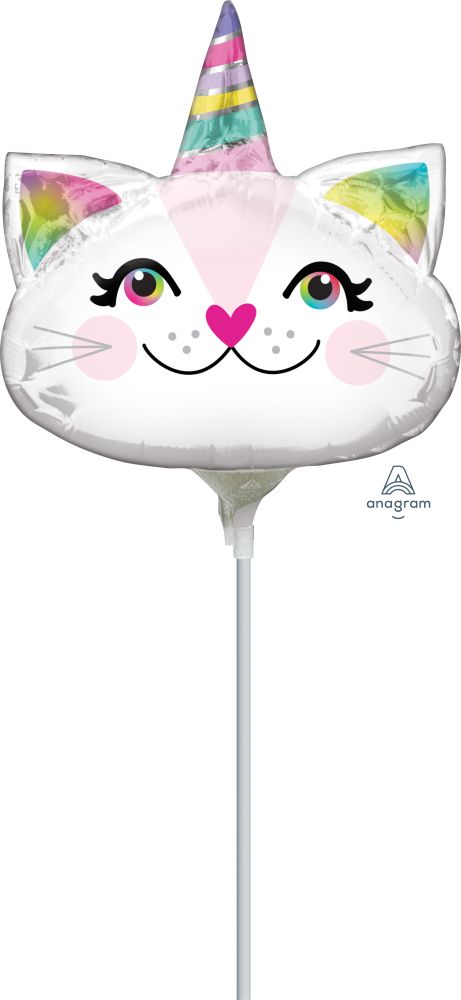 MiniShape Caticorn Balloon (Inflated with Cup and Stick)
