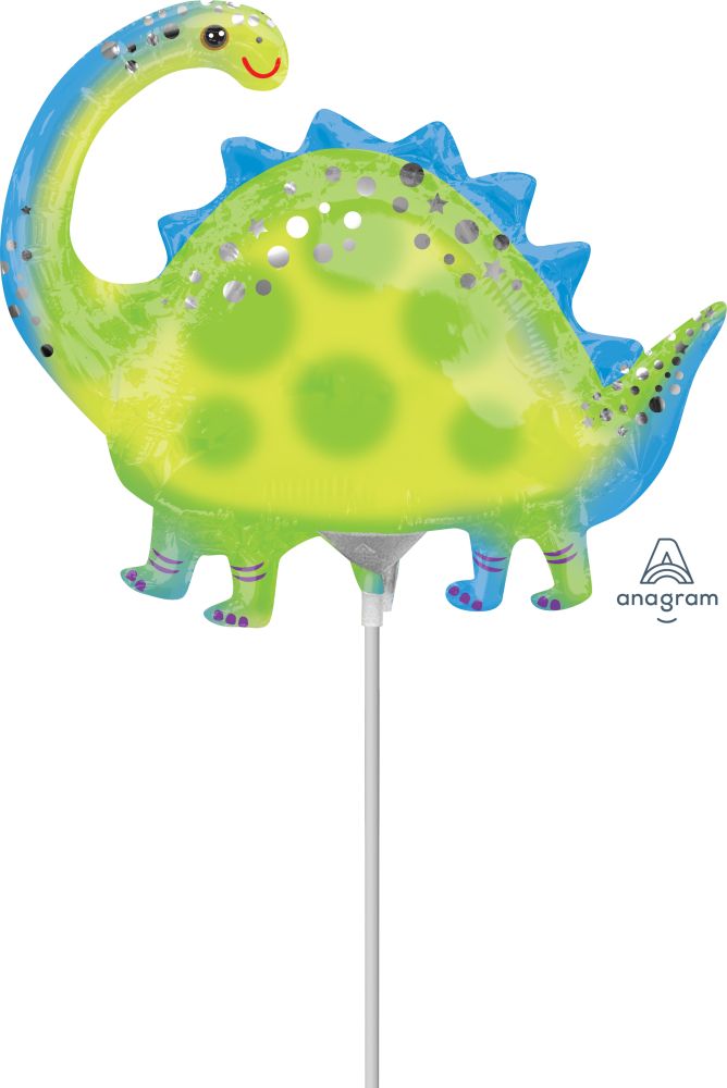 MiniShape Stegosaurus Balloon (Inflated with Cup and Stick)