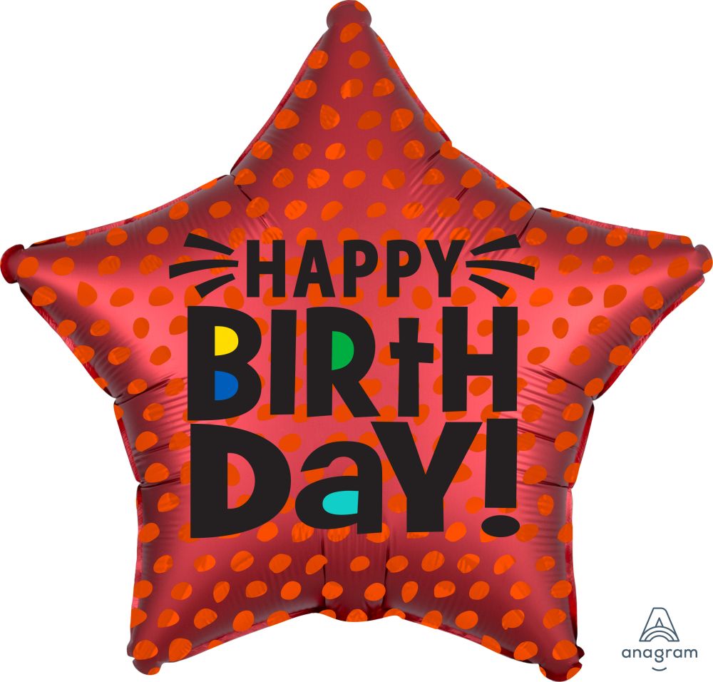 18" Satin Star Birthday Balloon