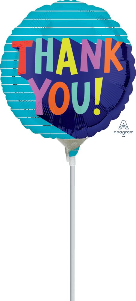 04" Thank You Fun Type Balloon (Inflated with Cup and Stick)