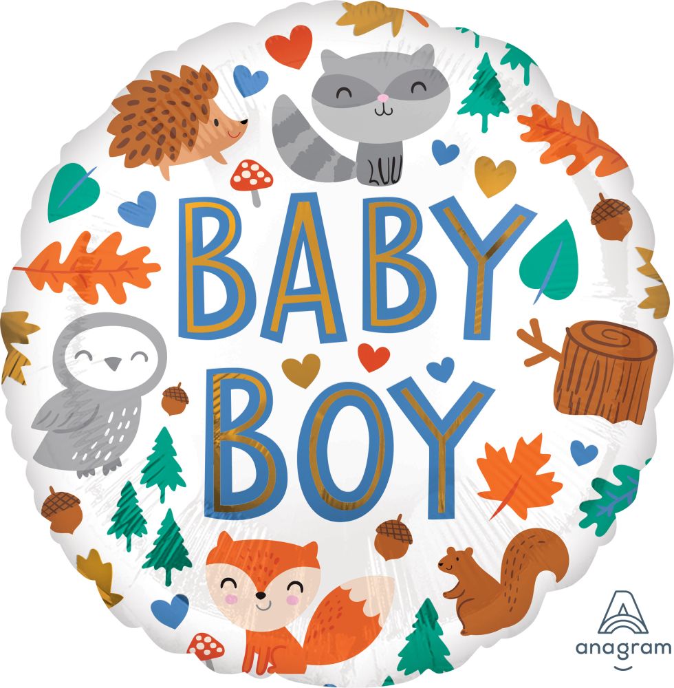 Jumbo Baby Boy Woodland Fun Balloon
