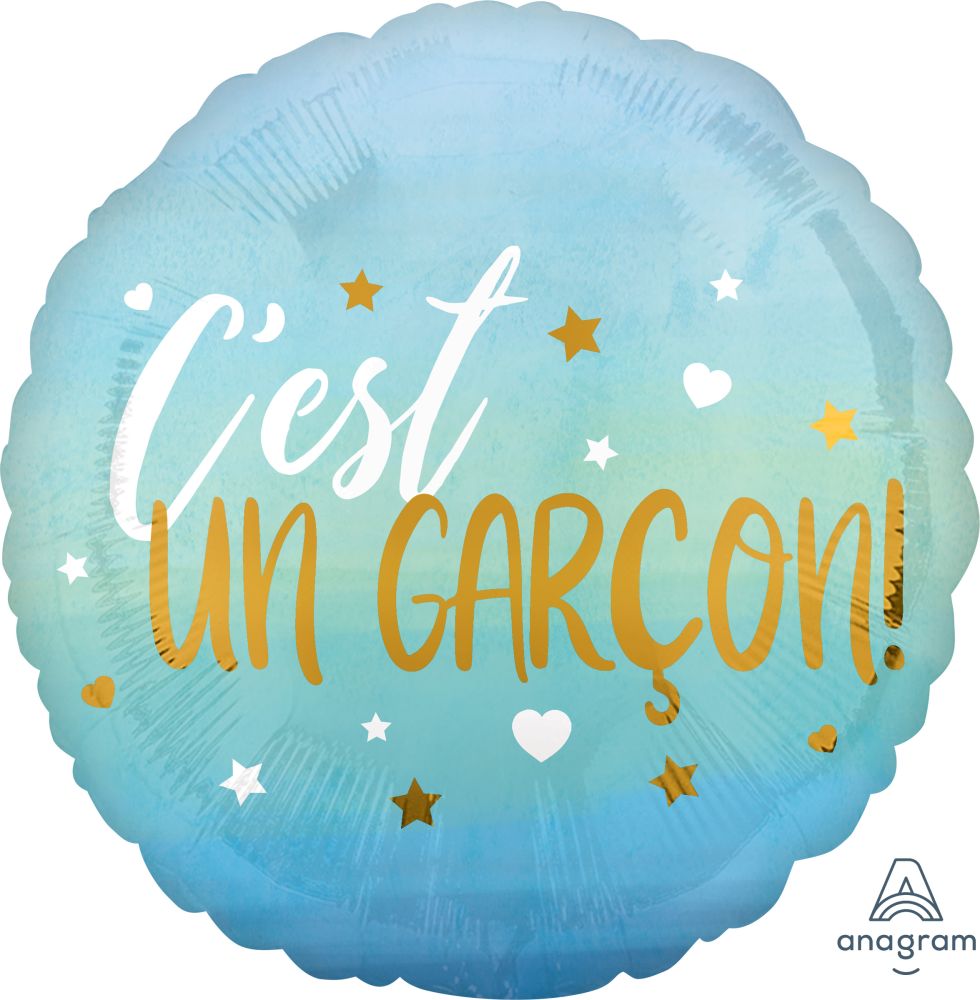 18" cest un garcon Blue Ombre Balloon