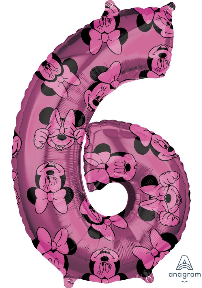 26" Minnie Mouse Forever Number 6 Balloon