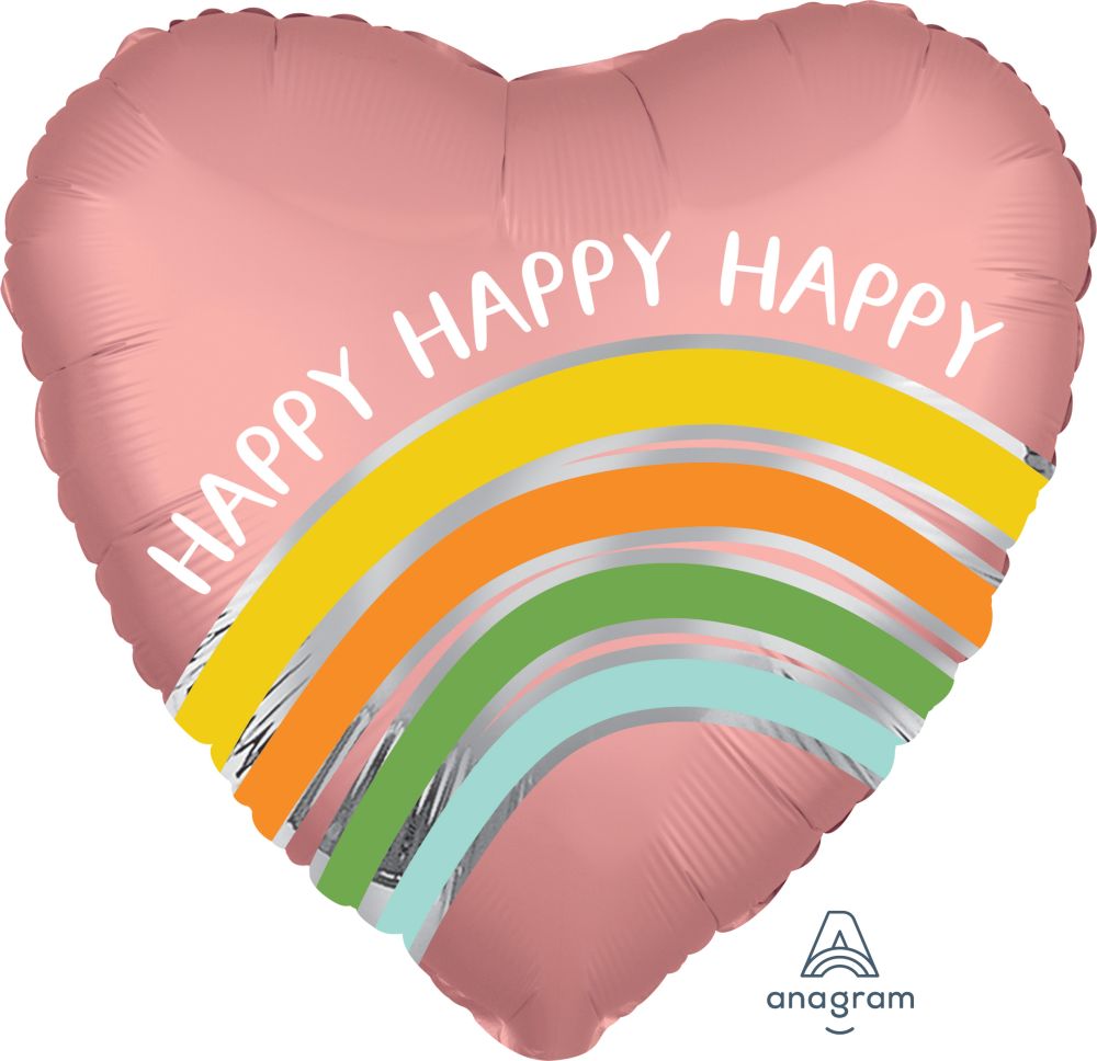 18" Satin Peace Love Stripes Balloon