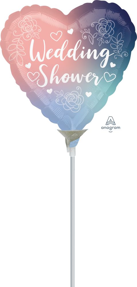 09" Twilight Lace Bridal Shower Balloon (Inflated with Cup and Stick)