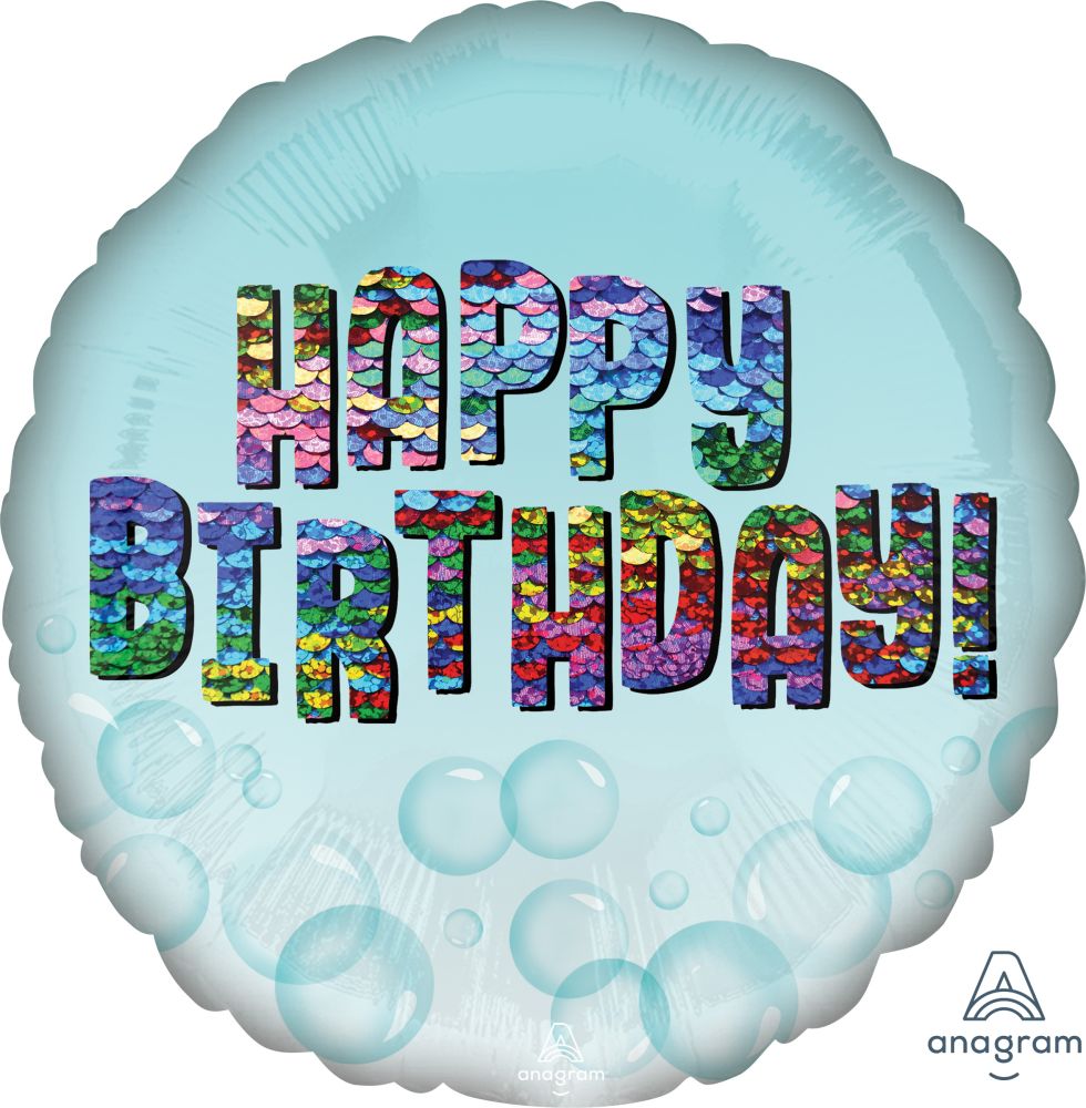 18" Happy Birthday Rainbow Sequins Balloon
