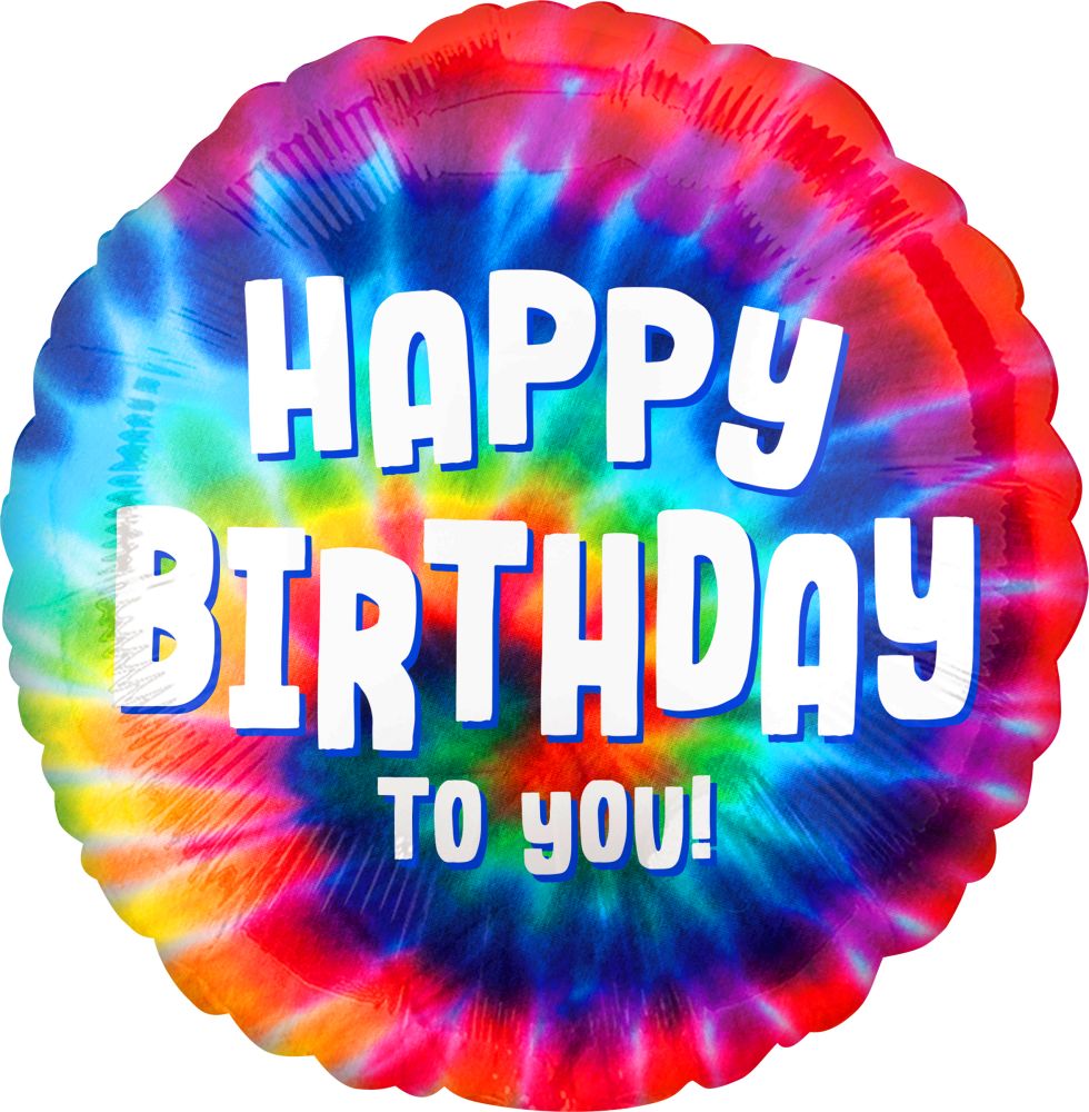 18" Tie Dye Birthday Balloon