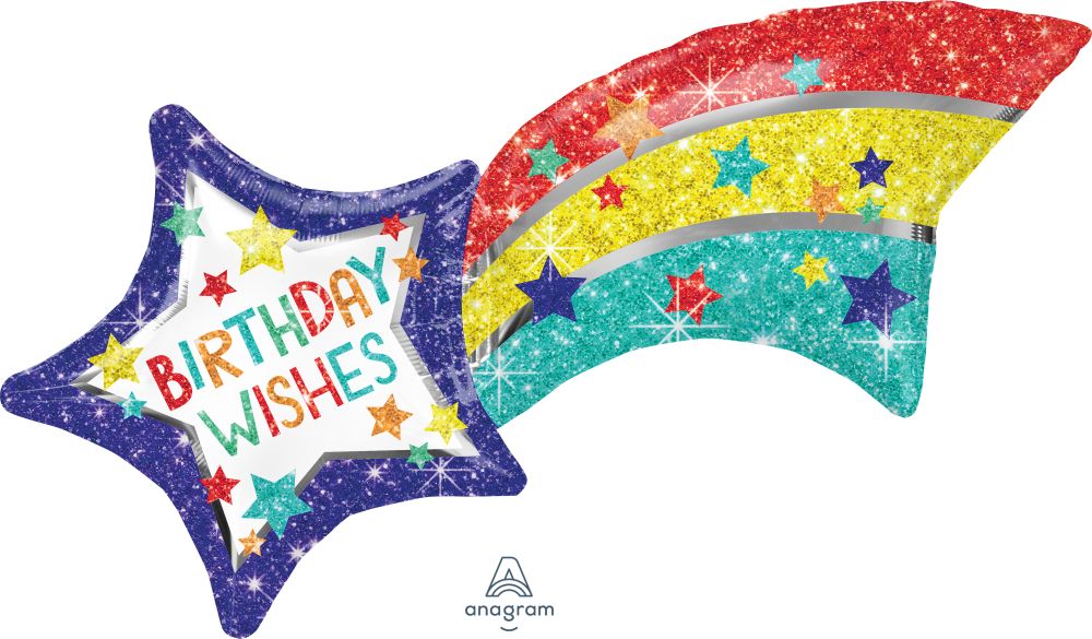 SuperShape Birthday Wishes Shooting Star Balloon
