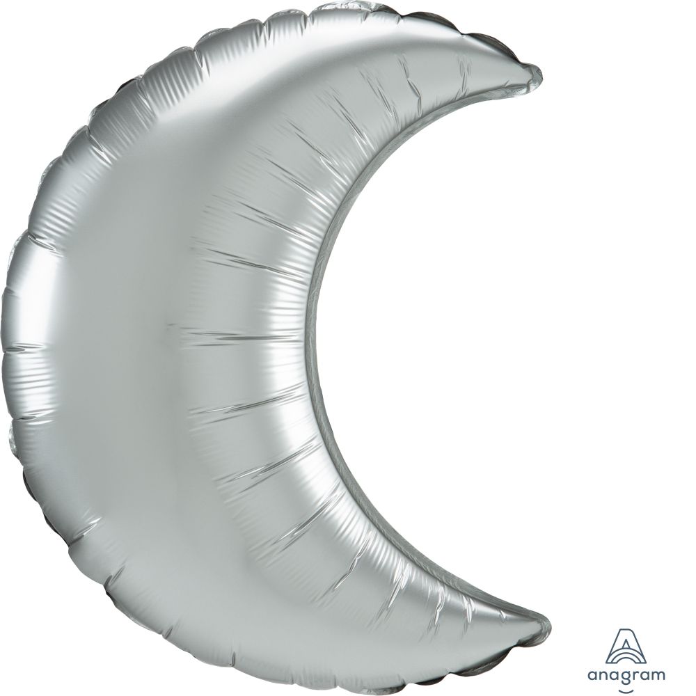 Crescent 17" Platinum Silver Balloon
