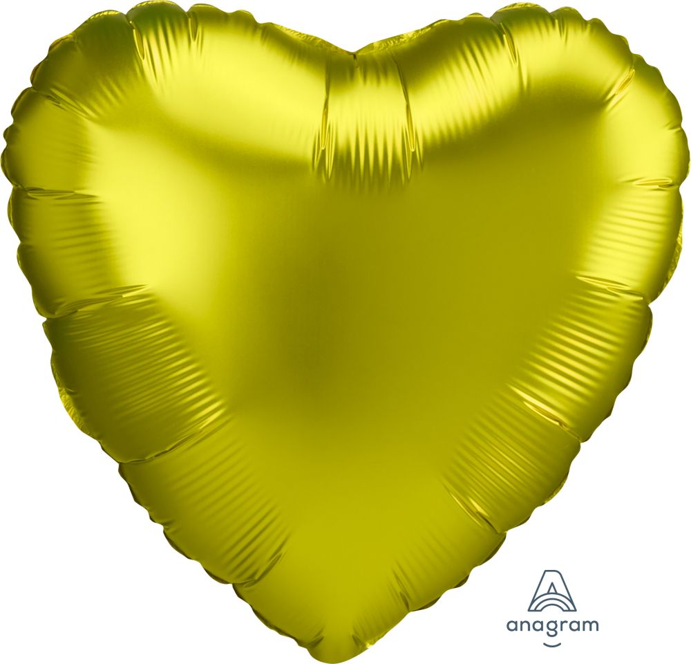 18" Satin Luxe Lemon Heart Balloon