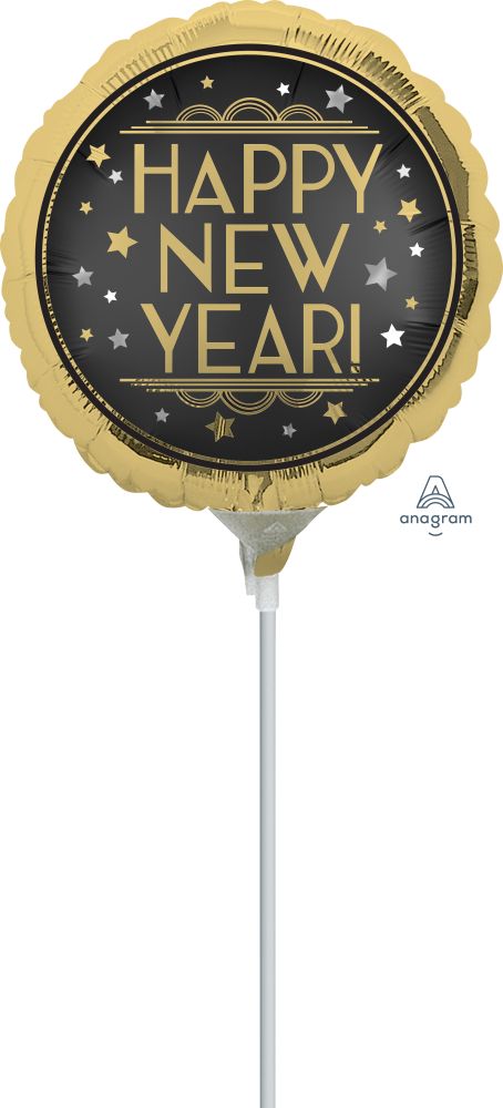 04" Vintage Satin New Year Balloon (Inflated with Cup and Stick)