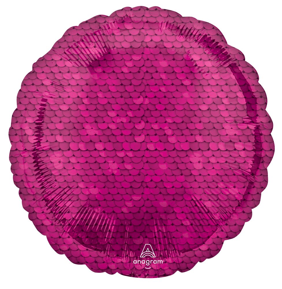 18" Bright Pink Sequins Balloon