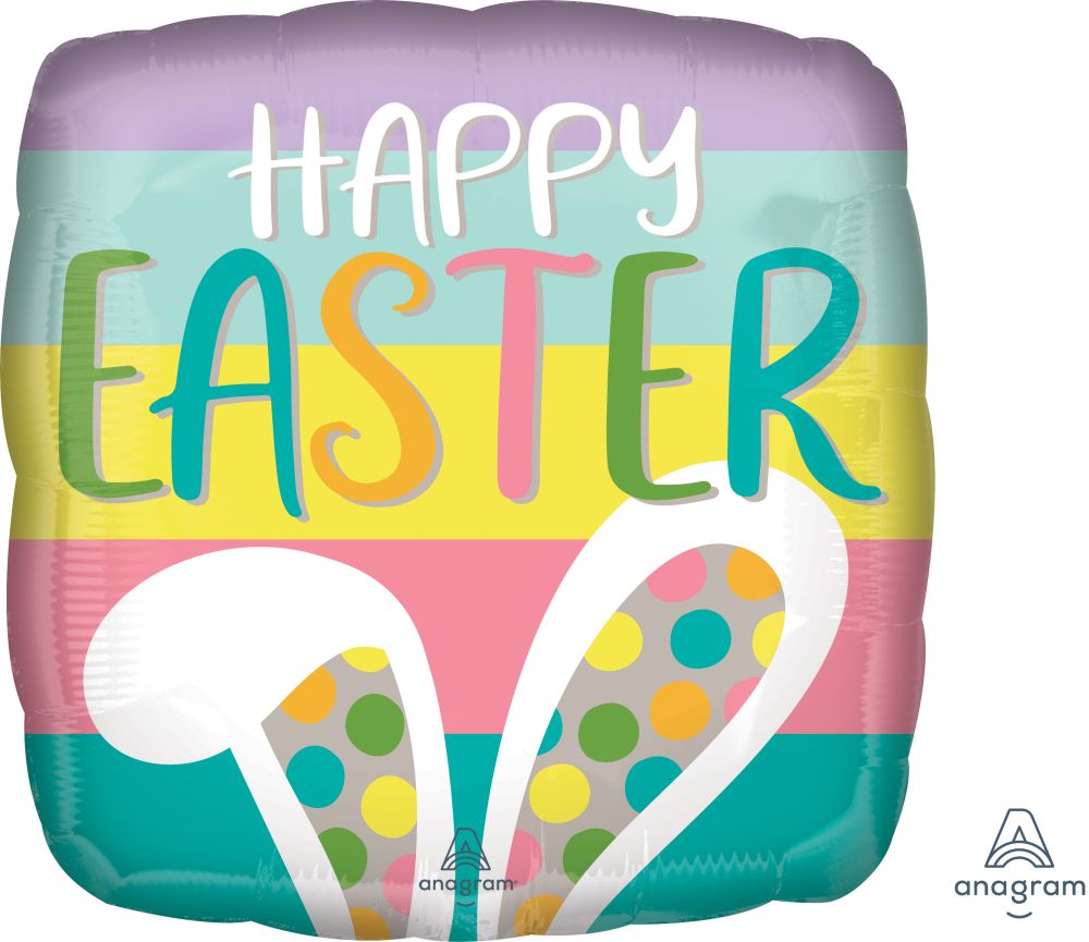 18" Happy Easter Bunny Ears Balloon