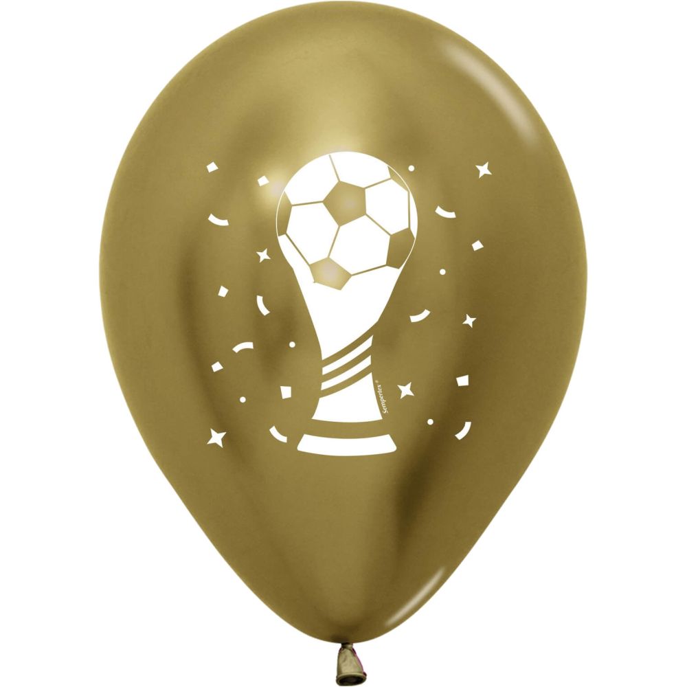 11" Soccer World Cup Trophy Gold (50pcs) Balloons