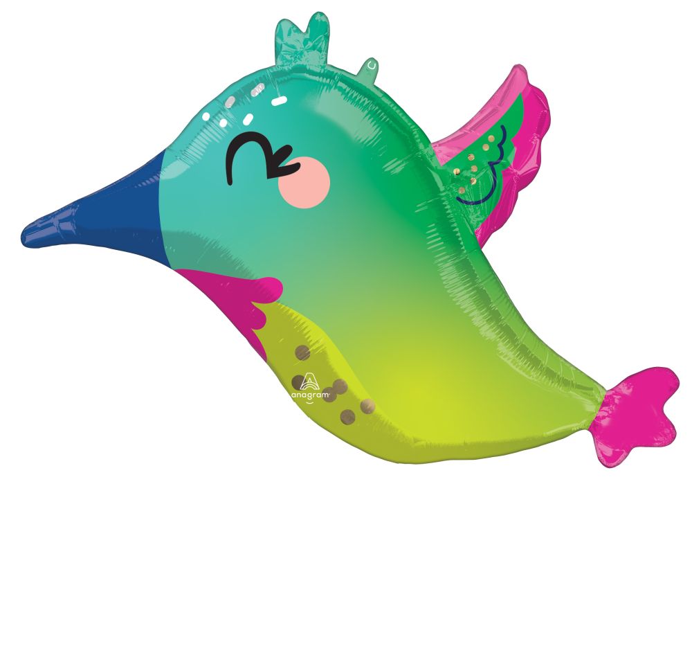 18" Shape Colorful Hummingbird Balloon