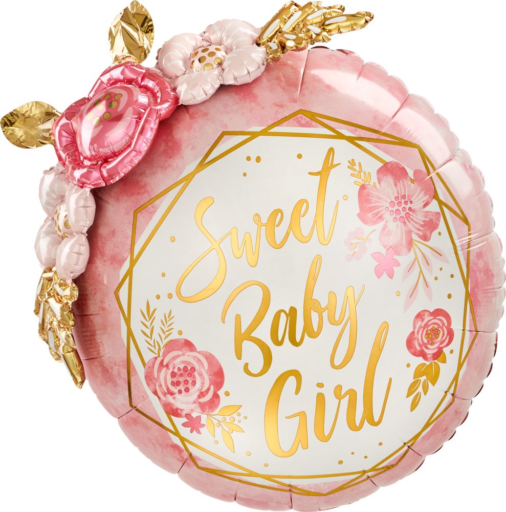 Multi-Balloon Baby Floral Geo