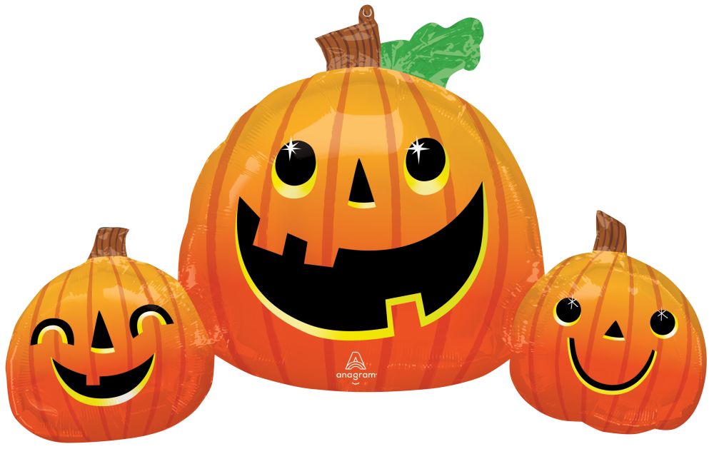 SuperShape Smiley Pumpkin Trio Balloon