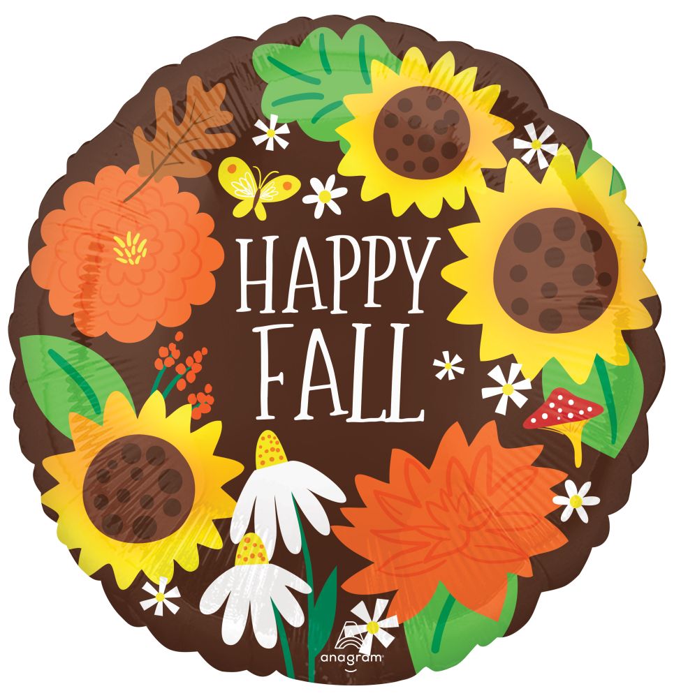 Standard Happy Fall Sunflowers Balloon