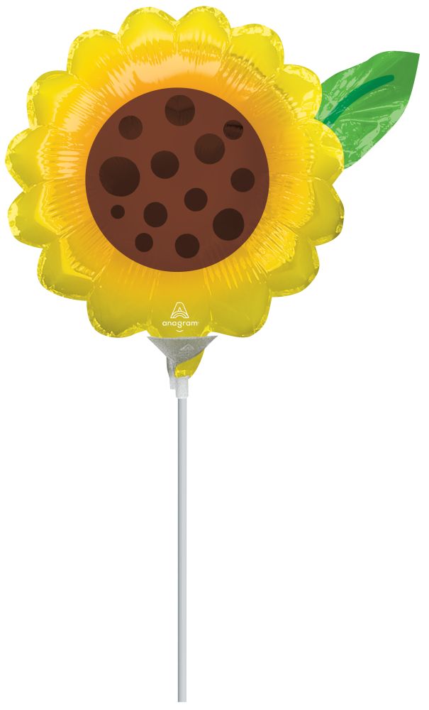 Mini Shape Sunflower Balloon (Inflated with Cup and Stick)