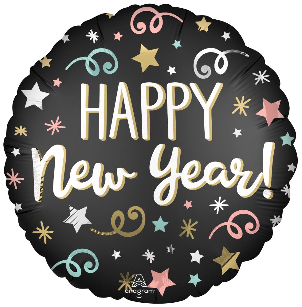 Standard Satin Confetti New Year Balloon