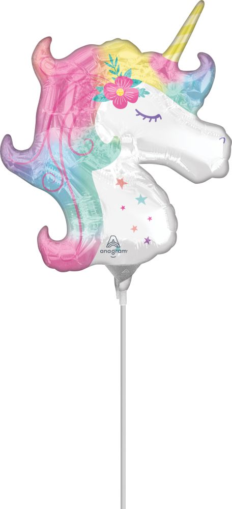 MiniShape Enchanted Unicorn Balloon (Inflated with Cup and Stick)