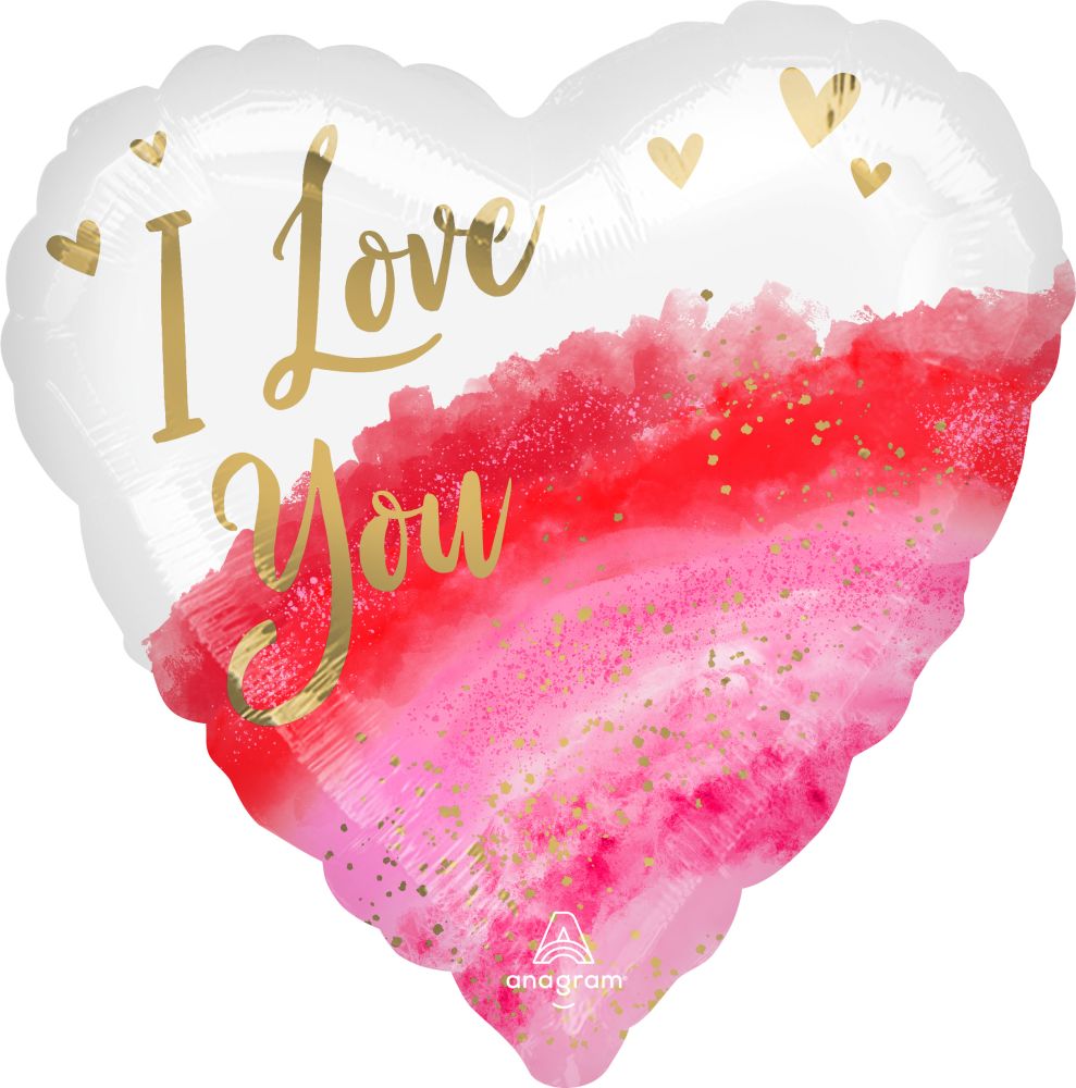 18" Geode Watercolor Love Balloon