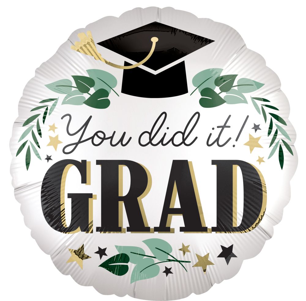 18" Satin You Did It Ivy Grad Balloon