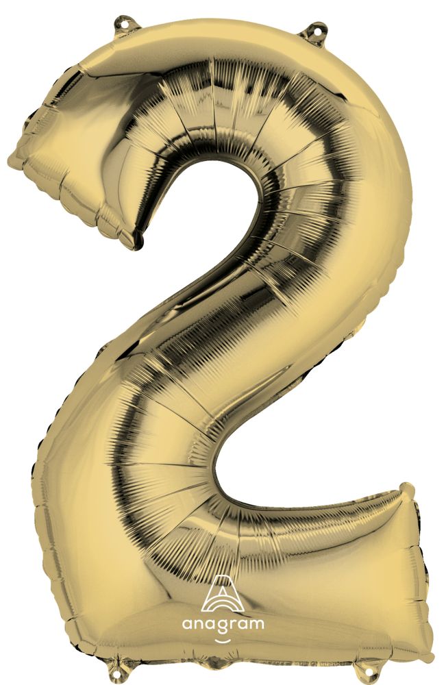 34" White Gold Number 2 Balloon