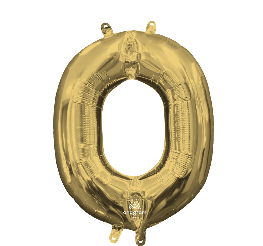 16" White Gold Letter O Balloon