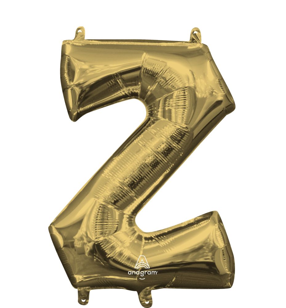 16" White Gold Letter Z Balloon