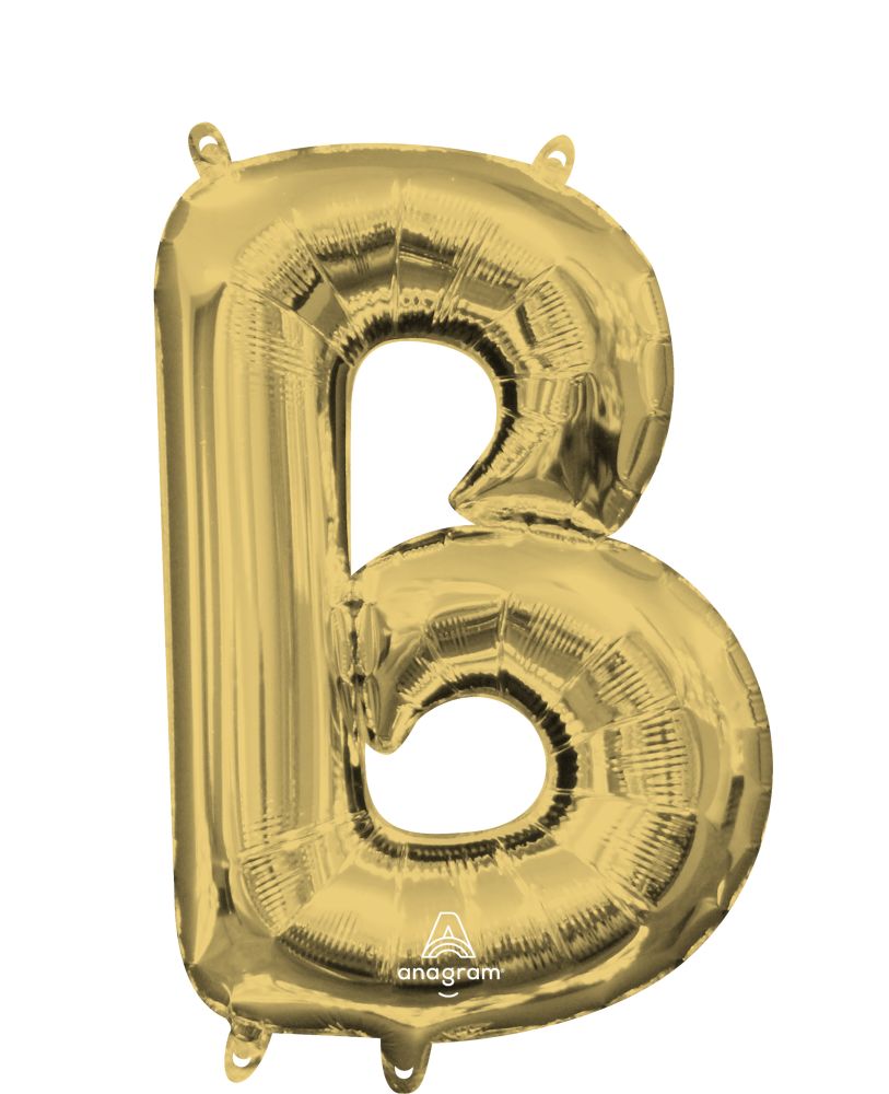 16" White Gold Letter B Balloon