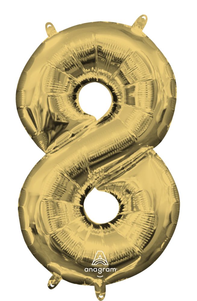 16" White Gold Number 8 Balloon