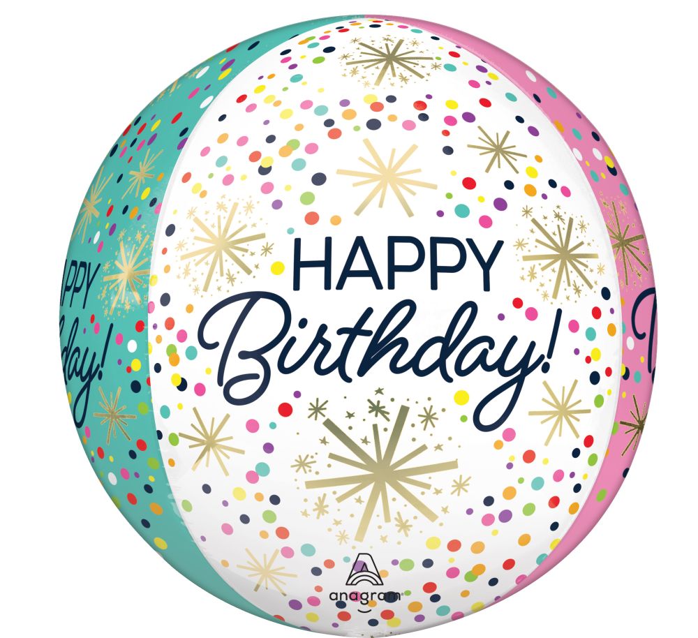 Orbz Confetti Sprinkle Birthday Balloon