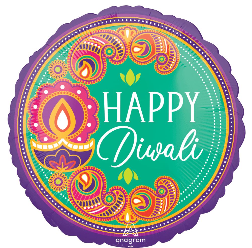 18" Happy Diwali Rangoli Dream Balloon