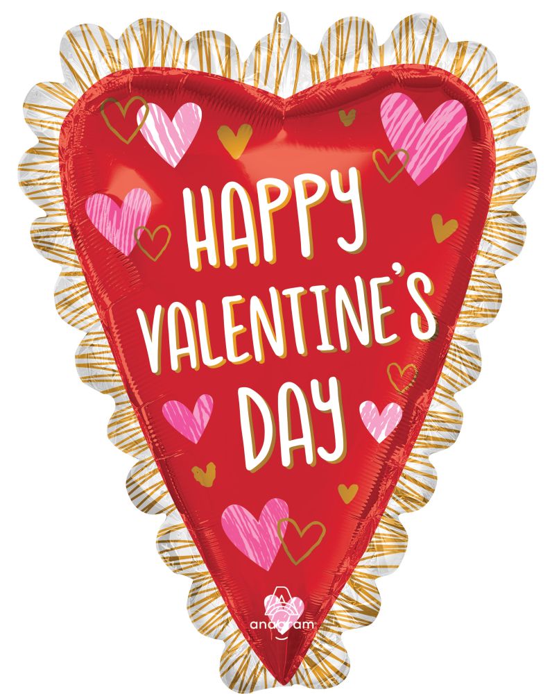 SuperShape Sketched Impressions Elongated Heart Balloon
