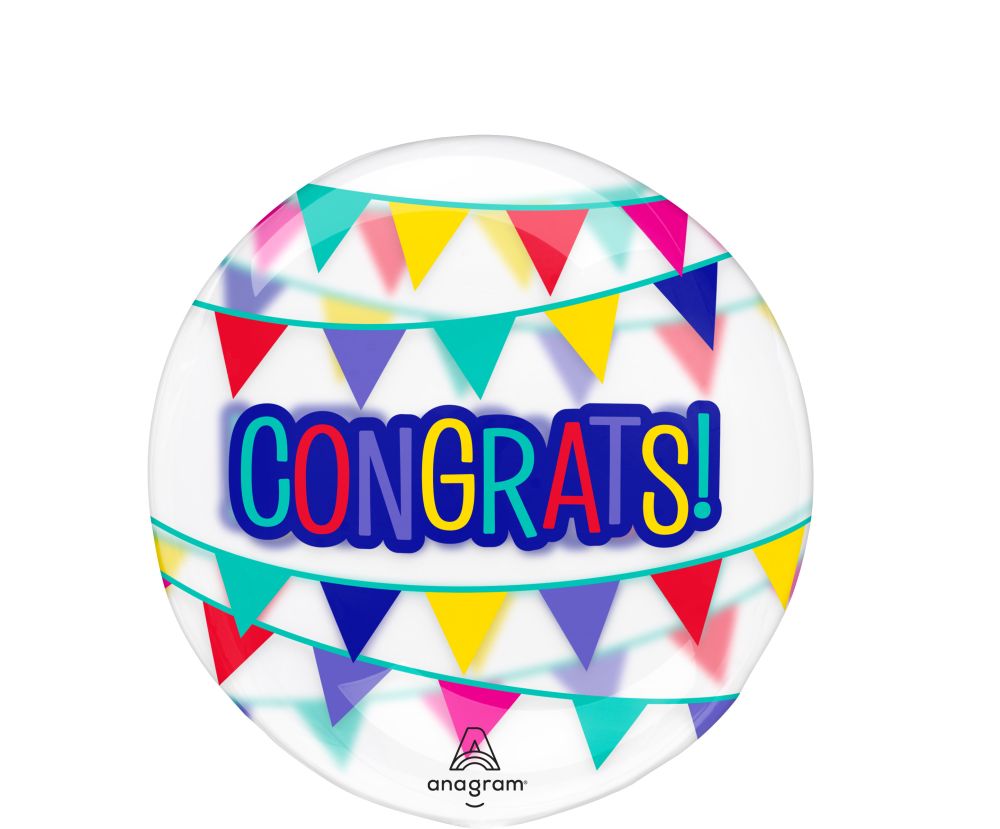 18" Clearz Congrats Banner Balloon